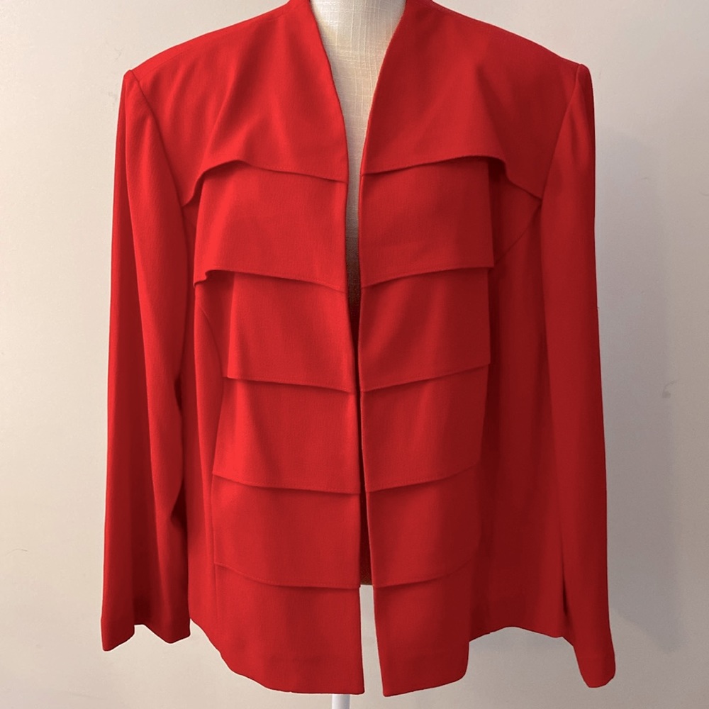 Danny & Nicole red women’s blazer jacket hook & eye closure plus size 24W